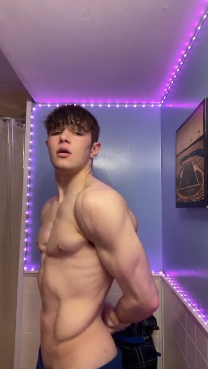 Showing off my young muscular body